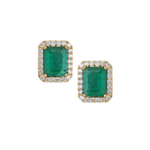 EMERALD EARRING STUDS - COLORED STONE EARRINGS (ER2000624)