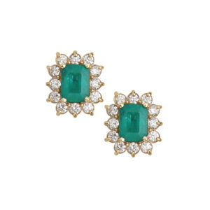 EMERALD EARRING STUDS - COLORED STONE EARRINGS (ER2010823)