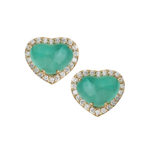 EMERALD EARRING STUDS - HEART EARRINGS (ER2020624)