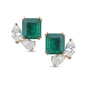 EMERALD EARRING STUDS - COLORED STONE (ER3010723)