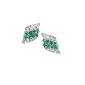 EMERALD EARRING STUDS - COLORED STONE EARRINGS (ER3161220)