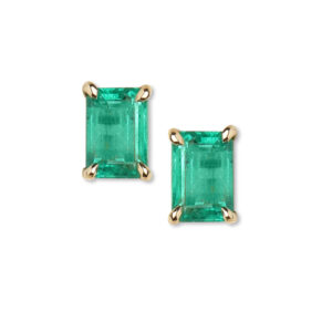 EMERALD EARRING STUDS - COLOR STONE EMERALS EARRINGS (ER9810222)